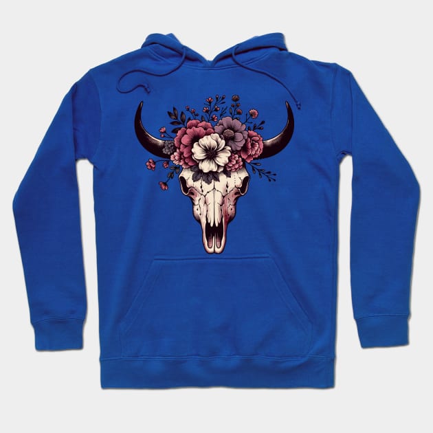 Cow skull with flowers Hoodie by Art_Boys